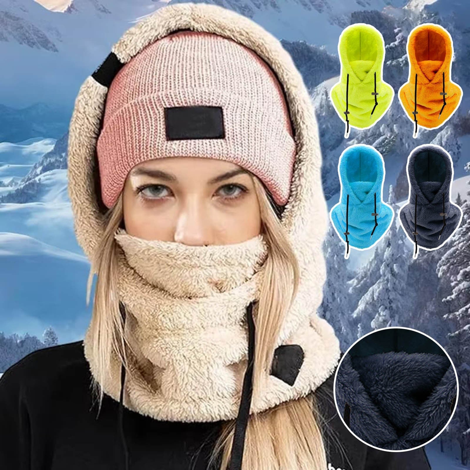 Full face muts – warme zachte muts die het hele gezicht bedekt – heerlijk tegen de koude winterdagen