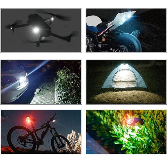 LED lamp - 7 knipper standen - 8 kleuren in één lamp - auto - motor - fietsverlichting - drone - boot - USB oplaadbaar - afstandsbediening - Waarschuwingsverlichting - Decoratie licht