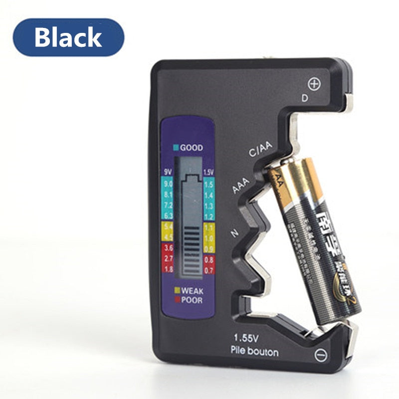 Digitale Batterijtester met LCD scherm – Aa – Aaa – 9V – 1.5V Knoopcel batterij – Voor alle soorten batterijen – Controleer de capaciteit van je batterijen – Eenvoudig in gebruik – zie snel of de batterij nog gebruikt kan worden en hoe lang