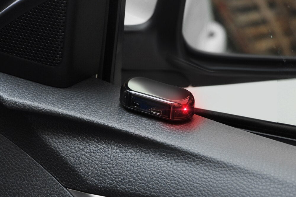 Solar powered anti diefstal led - Dummy - Alarmwaarschuwing - Knipperend - beveiligingslicht -Voorkom auto inbraak