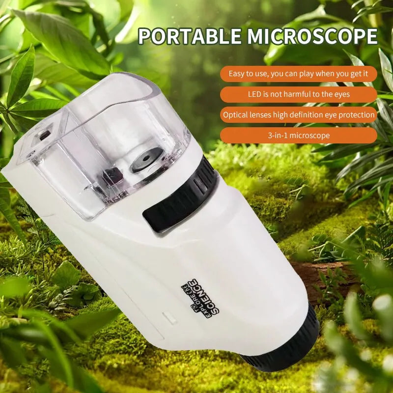 Mini microscoop met led licht – tot 120x vergroting – leuk voor spelend leren – educatief speelgoed