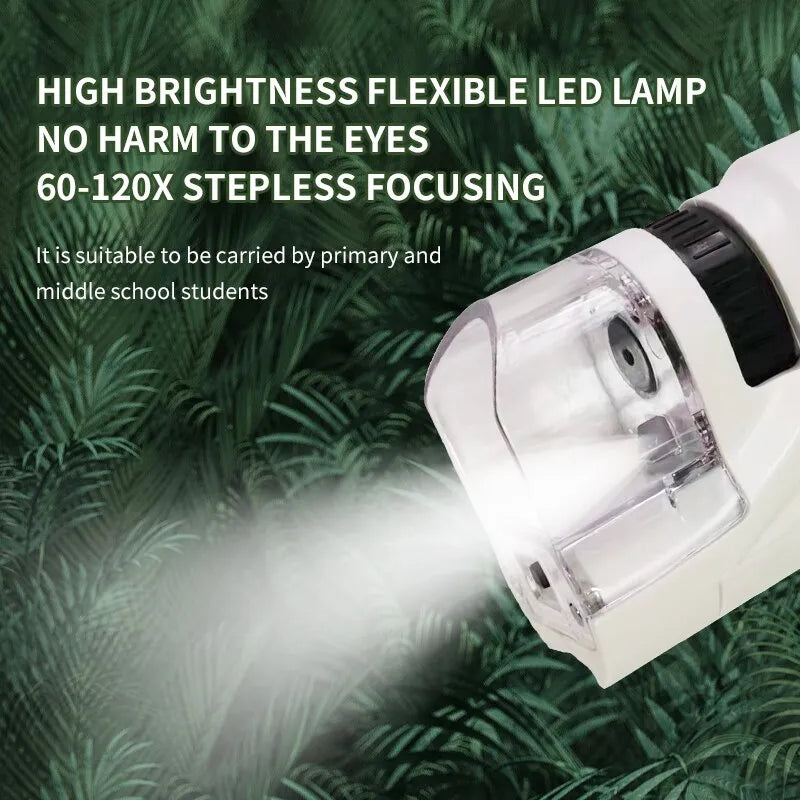 Mini microscoop met led licht – tot 120x vergroting – leuk voor spelend leren – educatief speelgoed