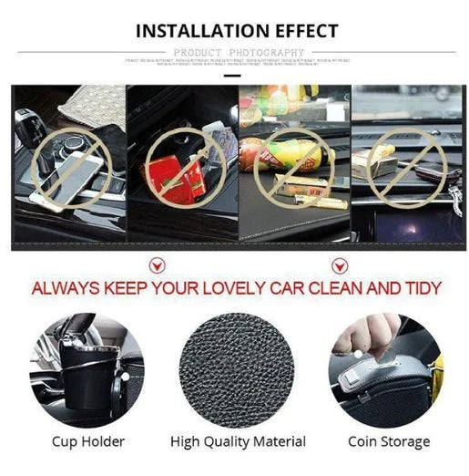 Luxe auto organizer bestuurder en bijrijder - autostoel opbergdoos met bekerhouder - opbergen auto accessoires - beschikbaar in 3 kleuren