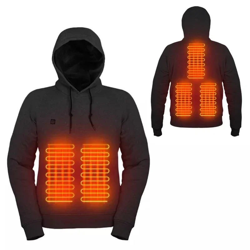 Elektrisch verwarmde hoodie - trui met 6 verwarmzones - Zeg vaarwel tegen de kou