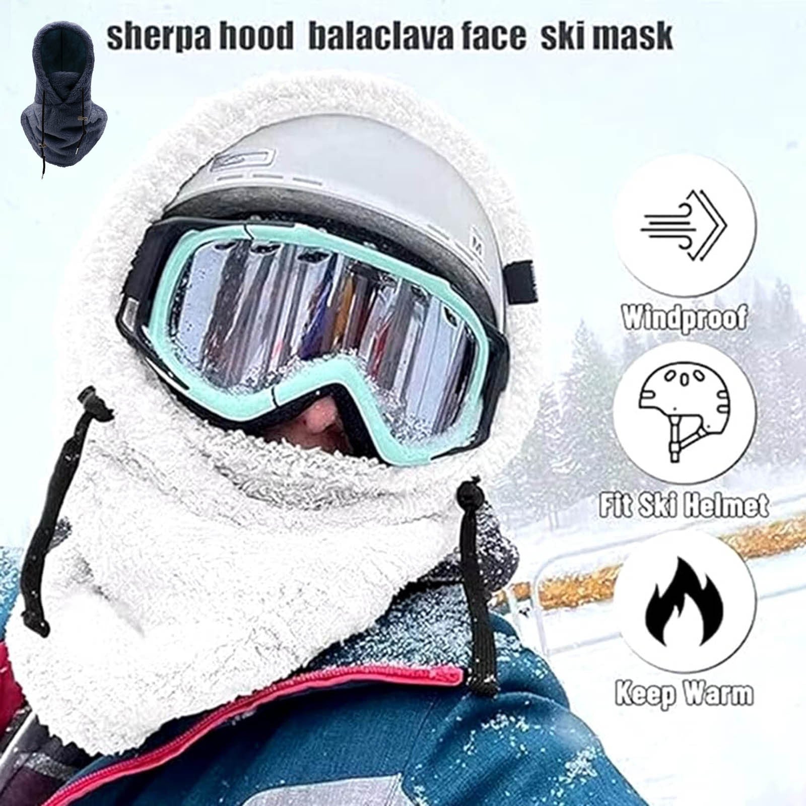 Full face muts – warme zachte muts die het hele gezicht bedekt – heerlijk tegen de koude winterdagen