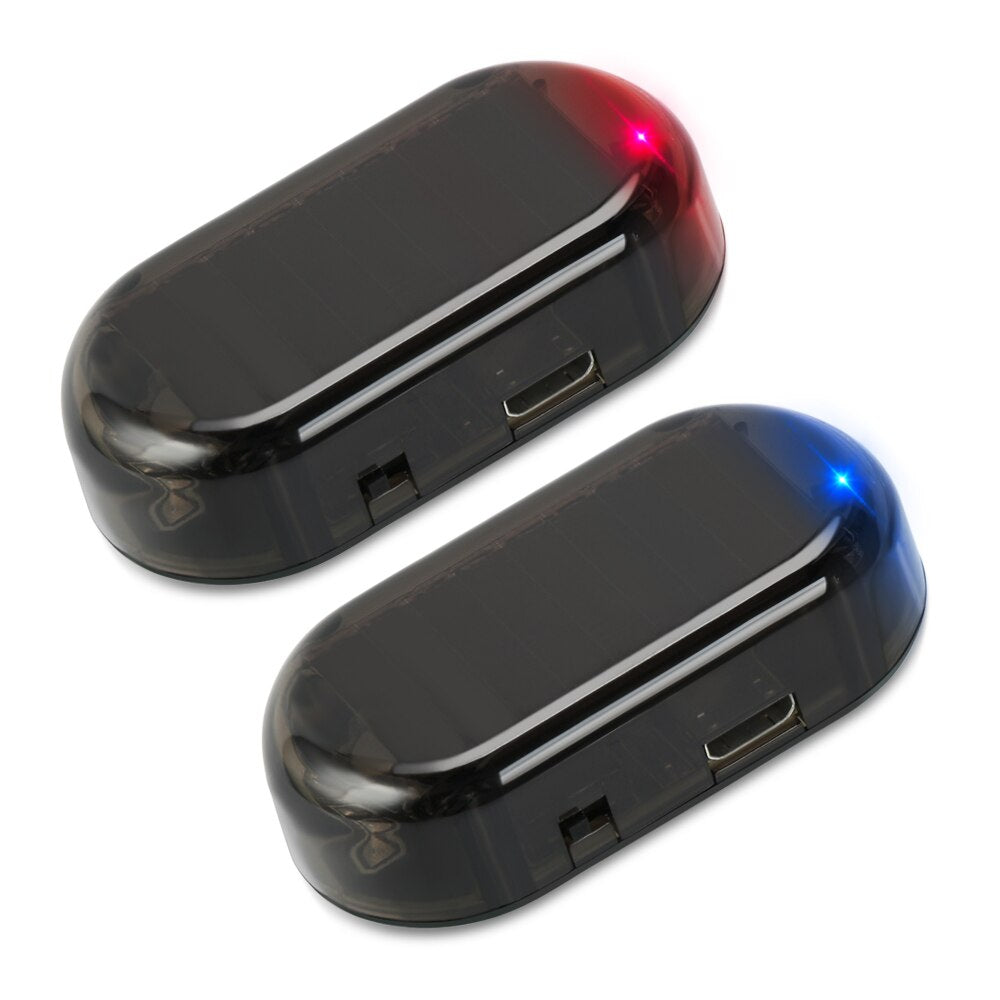 Solar powered anti diefstal led - Dummy - Alarmwaarschuwing - Knipperend - beveiligingslicht -Voorkom auto inbraak